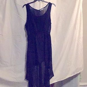 Pre-owned, 3x(runs a little small), dark blue, hi/lo, sheer back to waist, dress